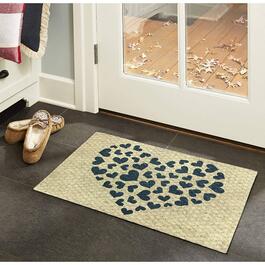 J&V Textiles Hearts Outdoor Coir Doormat