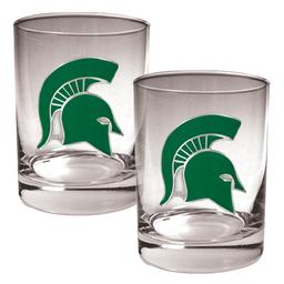 NCAA Michigan State Spartans 2pc. Rocks Glass Set