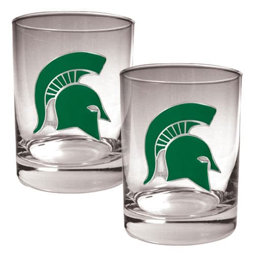 NCAA Michigan State Spartans 2pc. Rocks Glass Set - image 