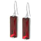 Fine Silver Plated Red Crystal Drop Earrings - image 1