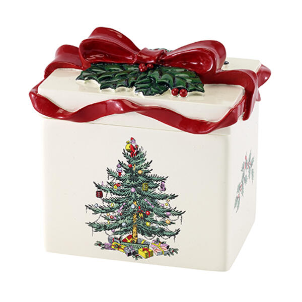 Avanti Spode Christmas Tree Red Covered Jar - image 