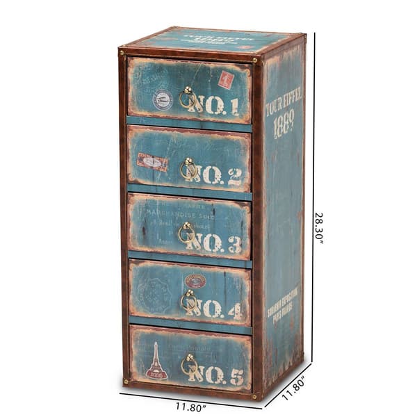 Baxton Studio Alba 5-Drawer Accent Storage Chest