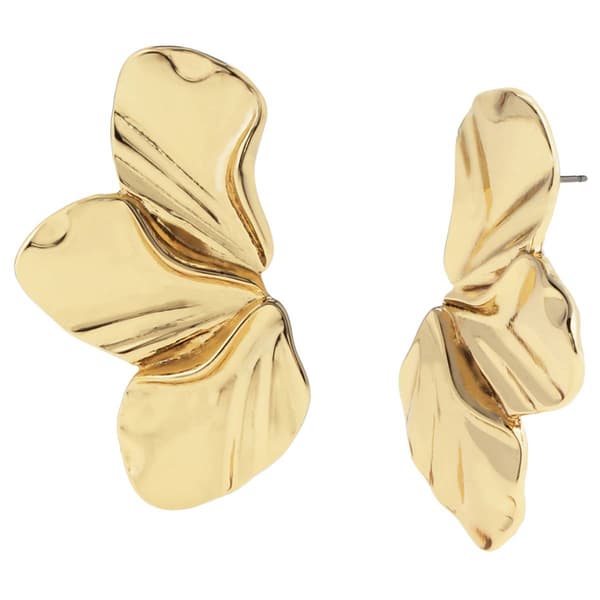 Steve Madden Vintage Gold Flower Post Earrings - image 