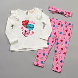 Baby Girl &#40;12-24M&#41; BTween&#40;R&#41; 3pc. Sweethearts Top & Leggings Set