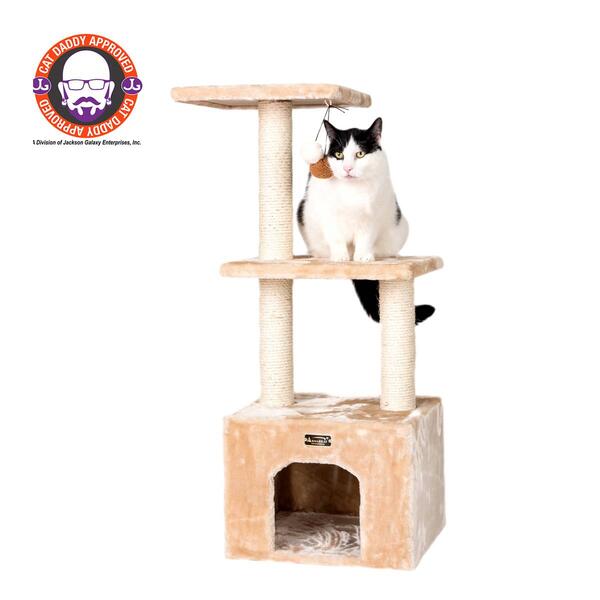 Armarkat 3-Tier Real Wood Cat Condo w/ Sisal Scratching Post - image 