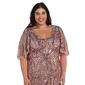 Plus Size R&M Richards 3/4 Flutter Sleeve Sequin Maxi Dress - image 3