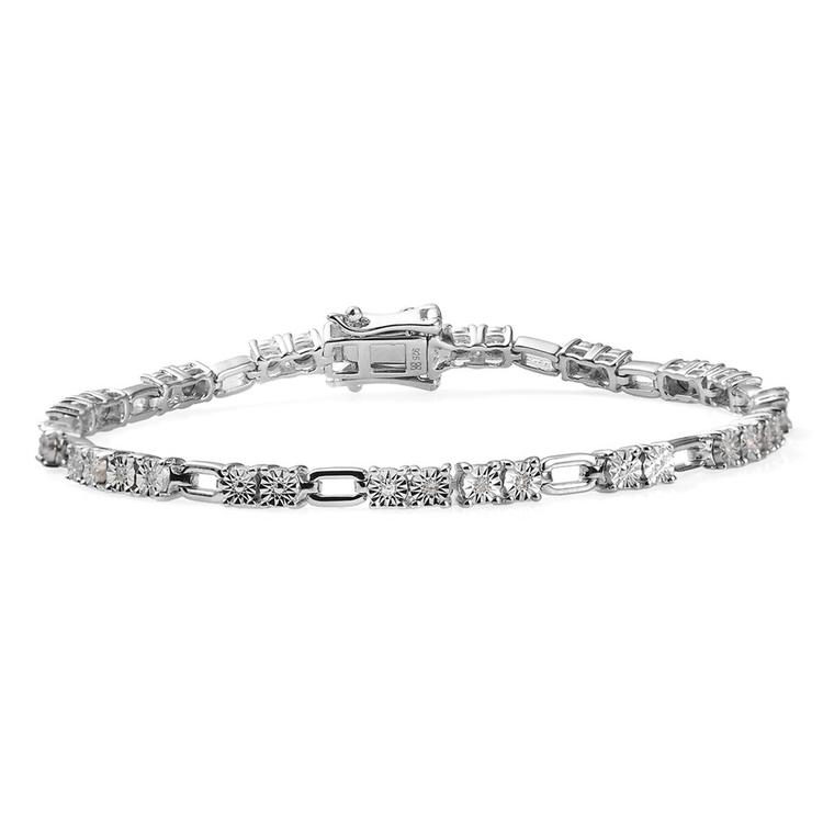 Nova Star® 24-Stone 1/10ctw. Lab Grown Diamond Fashion Bracelet