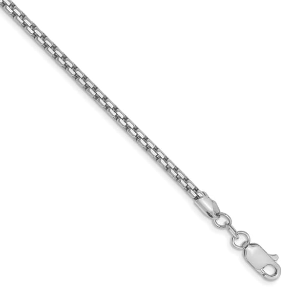 Gold Classics&#40;tm&#41; 2.45mm. White Gold Semi-Solid Box Bracelet - image 