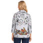 Womens Ali Miles Long Sleeve Cowl Neck Abstract Dog Pullover - image 2