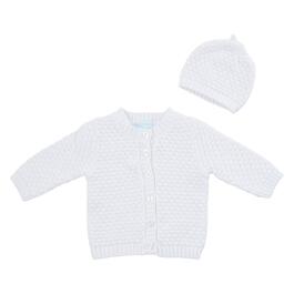 Baby Girl (NB-6M) Baby Dove Popcorn Sweater with Hat