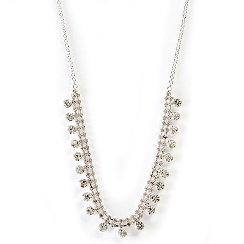 Rosa Rhinestones Crystal Rounds Frontal Necklace