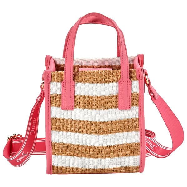 Juicy Couture Stripe Straw Mini Tote