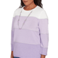Petites Alfred Dunner Hilton Head Ombre Stripe Sweater With Neck - image 5