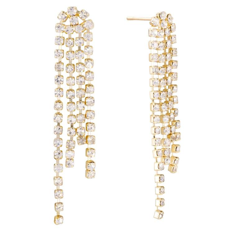 Athra 14kt. Gold over Brass Crystal Drop Earrings