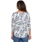 Womens Emaline Key Items 3/4 Sleeve Boat Neck Floral Tee - image 2