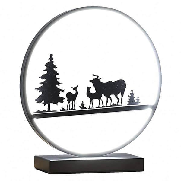 HomeRoots 13in. Black Bedside LED Table Lamp