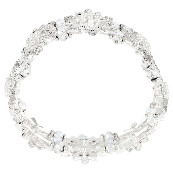 Silver-Plated Snowflake Stretch Bracelet