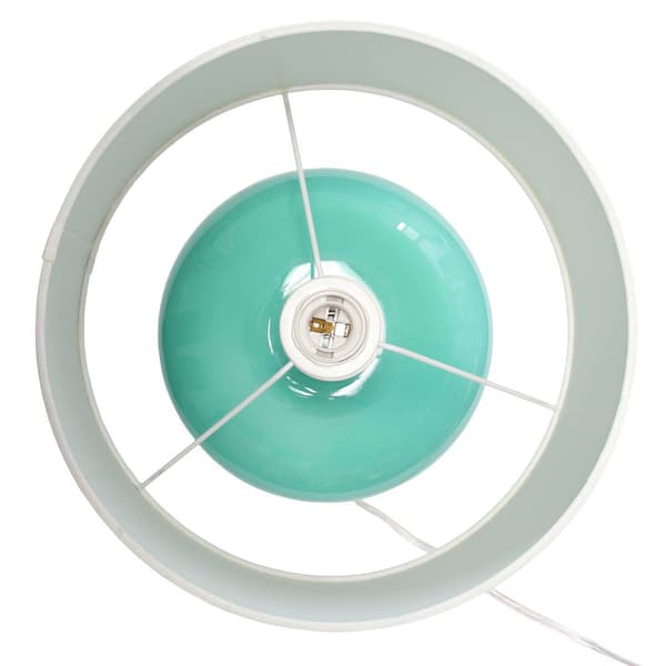 Lalia Home Modern Ovaloid Glass Bedside Table Lamp w/White Shade