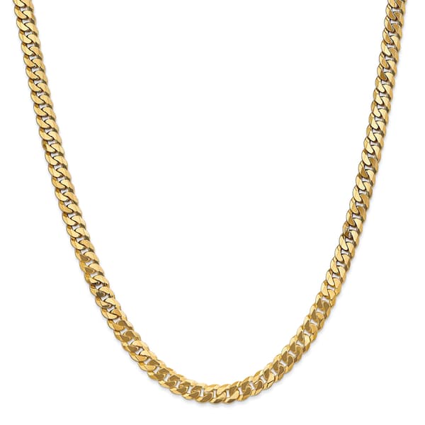 Mens Gold Classics&#8482; 6.25mm. 14k Gold Beveled Curb Chain Bracelet