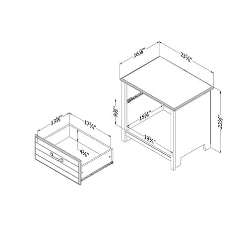 South Shore Ulysses 1-Drawer Nightstand-Blueberry