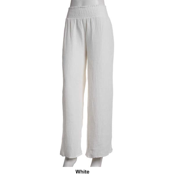 Juniors Jolie & Joy Crinkle Gauze Smock Waist Palazzo Pants