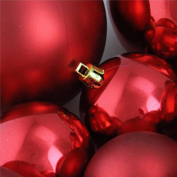 Northlight Seasonal 50ct. 2-Finish Christmas Ball Red Ornaments