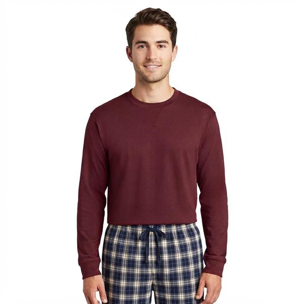 Mens Preswick & Moore(R) Long Sleeve V-Notch Pajama Shirt - image 