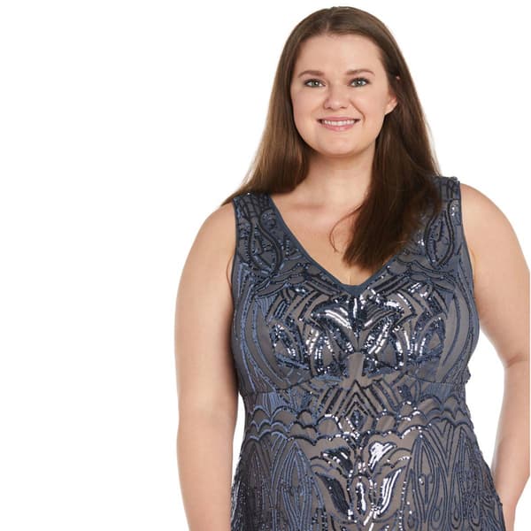 Plus Size R&M Richards Sweetheart Neck Embellished Sheath Gown