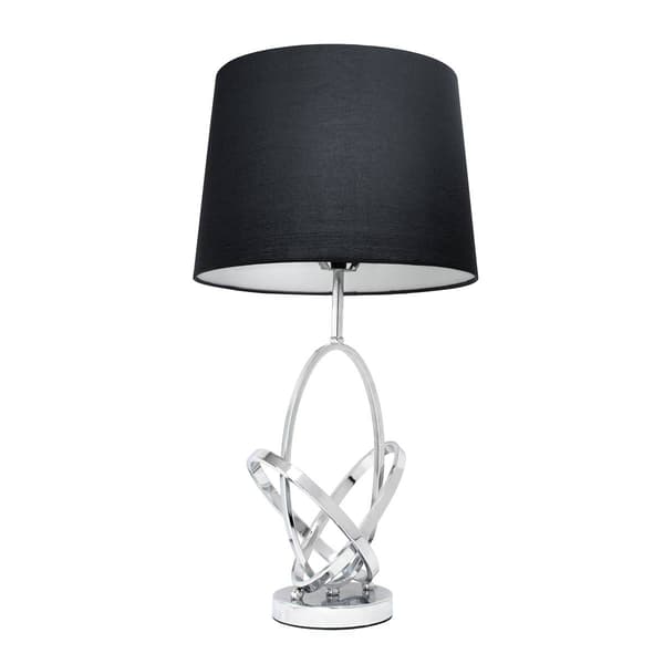 Elegant Designs Mod Art Polished Chrome Table Lamp w/Black Shade