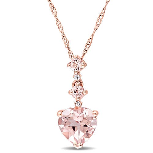 Gemstone Classics(tm) Diamond Heart Pendant Necklace - image 