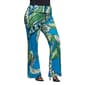Plus Size 24/7 Comfort Apparel Teal Paisley Bell Bottom Pants - image 3