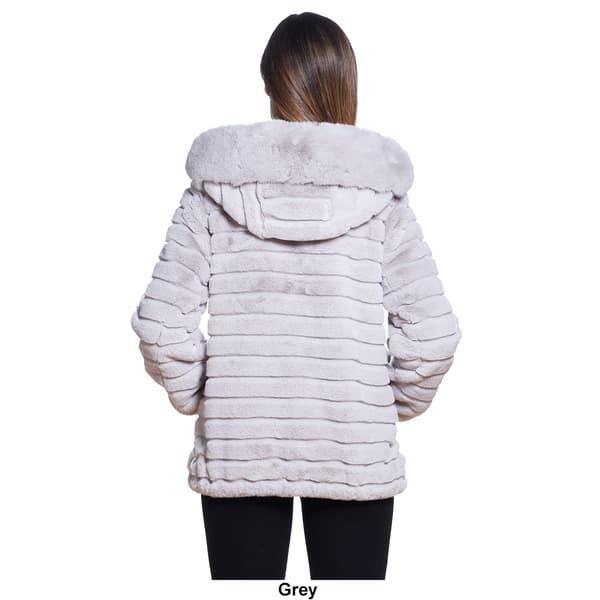 Womens Gallery Full Zip Faux Fur Walker