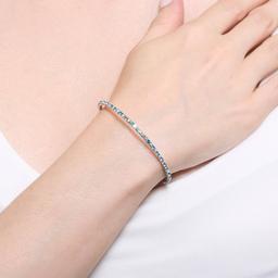 Athra Light Aqua & Aurora Borealis Crystal Coil Bracelet