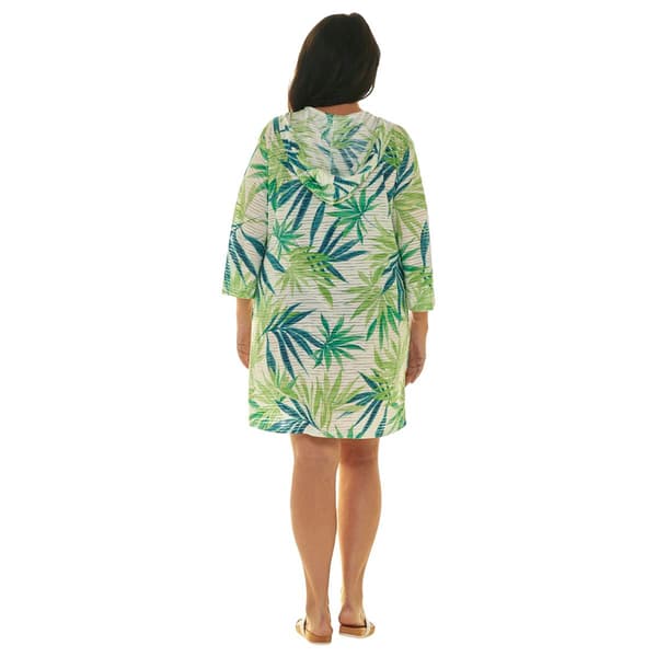 Plus Size J Valdi Antigua Pullover Hood Tunic Cover-up