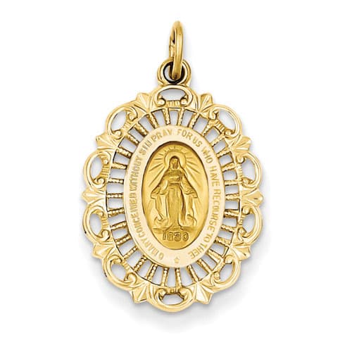 Gold Classics(tm) Gold Miraculous Medal Charm Pendant - image 