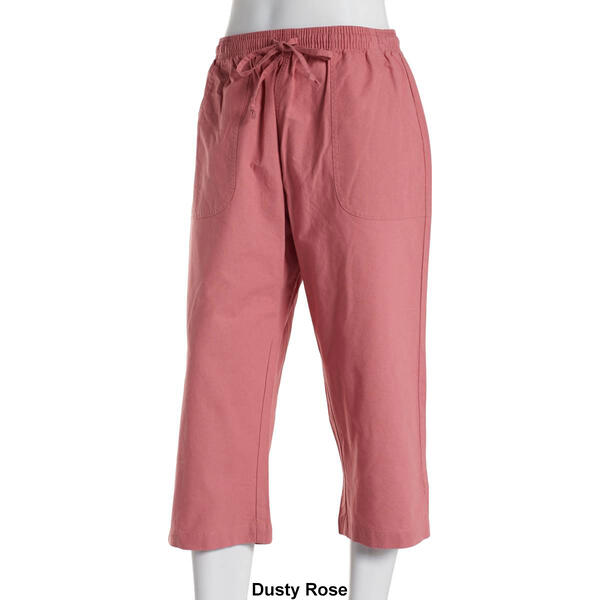 Petite Jordana Rose Solid Basic Split Hem Capri Pants