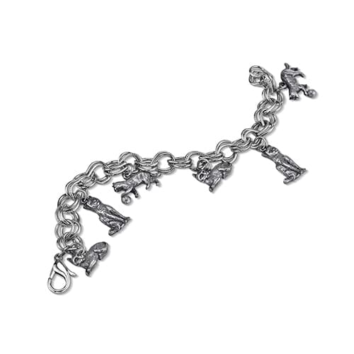 1928 Pewter 6 Cat Charm Bracelet - image 