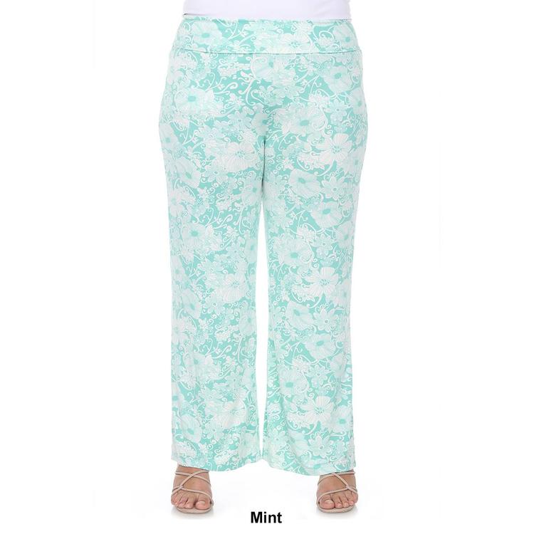 Plus Size White Mark Floral Paisley Palazzo Pants
