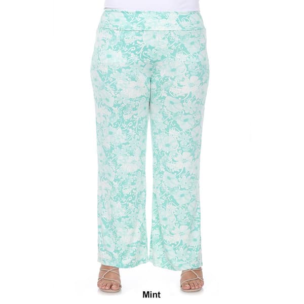 Plus Size White Mark Floral Paisley Palazzo Pants