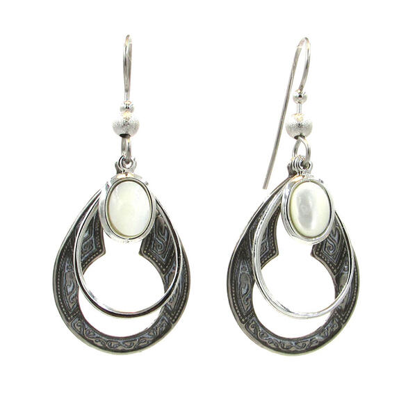 Silver Forest Antique Silver-Tone Teardrop Earrings - image 