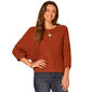Womens Democracy 3/4 Dolman Sleeve High Round Neck Grid Stitch S - image 1