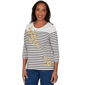 Petite Alfred Dunner Classics Sunflower Stripe Blouse - image 3