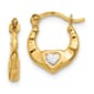 Gold Classics&#40;tm&#41; 14kt. Gold Rhodium Heart Hoop Earrings - image 1