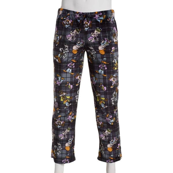 Mens Hip Hop Looney Tunes Plaid Silky Lounge Pajama Pants - image 