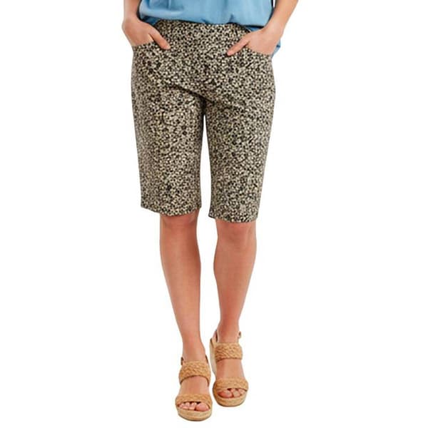 Plus Size Briggs Floral Split Hem Bermuda Shorts - image 