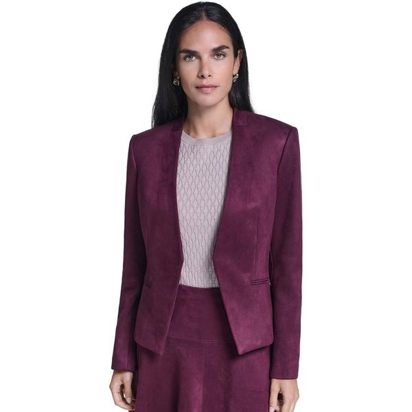 Petites Calvin Klein Long Sleeve Suede Open Jacket