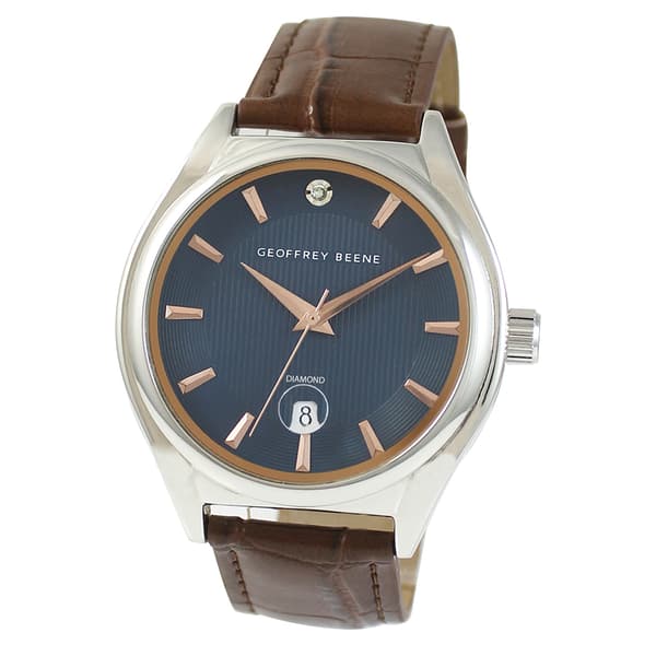 Mens Geoffrey Beene&#40;R&#41; Silver-Tone Diamond Accent Watch - GBA0004SL - image 