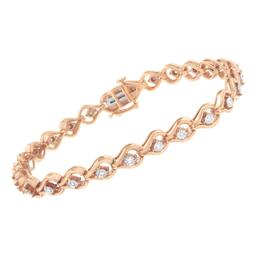 Diamond Classics™ Rose Gold Silver Diamond Link Bracelet