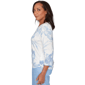 Womens Alfred Dunner Caribbean Blues Side Tie Floral Blouse - image 4