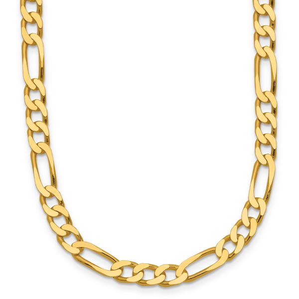 Gold Plated over Sterling Silver Square Figaro Chain Necklace - image 